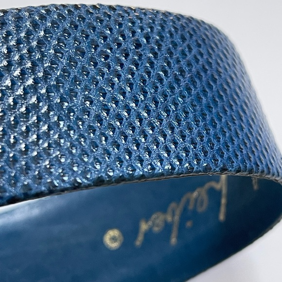 Vintage Judith Leiber Blue Stone, Gold and Blue Snake Skin Art Deco Belt - Picture 5 of 6